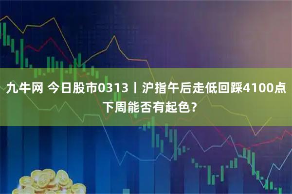 九牛网 今日股市0313丨沪指午后走低回踩4100点  下周能否有起色？