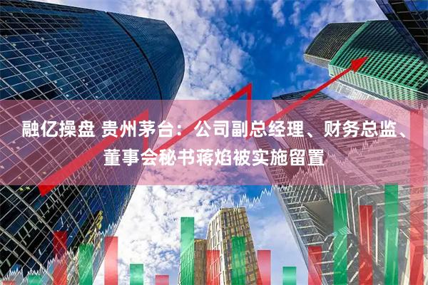 融亿操盘 贵州茅台：公司副总经理、财务总监、董事会秘书蒋焰被实施留置