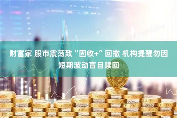 财富家 股市震荡致“固收+”回撤 机构提醒勿因短期波动盲目赎回