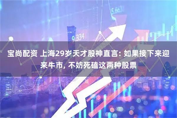 宝尚配资 上海29岁天才股神直言: 如果接下来迎来牛市, 不妨死磕这两种股票