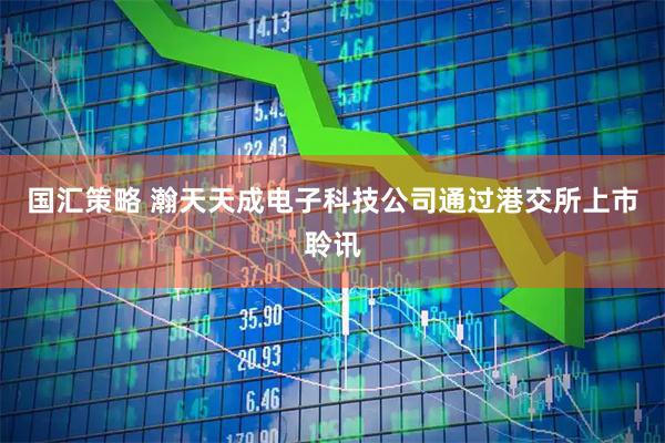 国汇策略 瀚天天成电子科技公司通过港交所上市聆讯