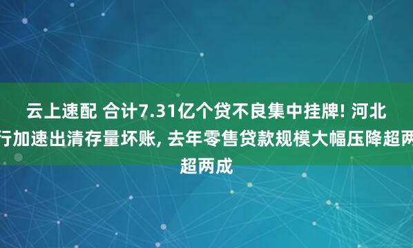 云上速配 合计7.31亿个贷不良集中挂牌! 河北银行加速出清存量坏账, 去年零售贷款规模大幅压降超两成