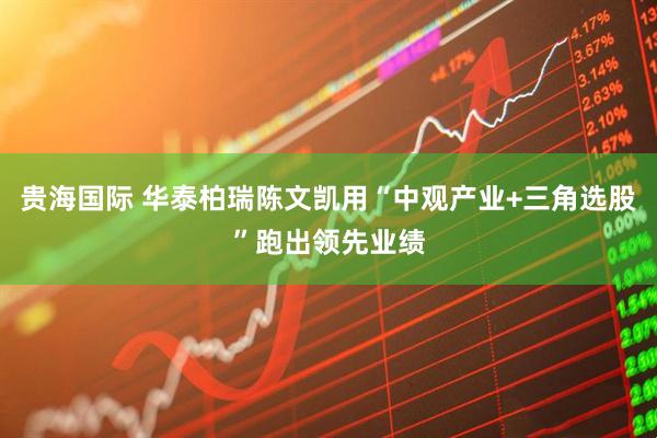 贵海国际 华泰柏瑞陈文凯用“中观产业+三角选股”跑出领先业绩