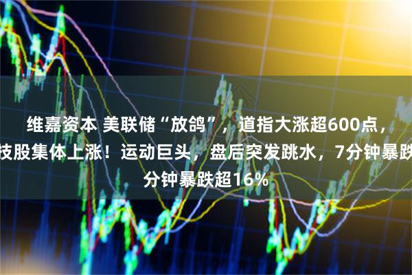维嘉资本 美联储“放鸽”，道指大涨超600点，大型科技股集体上涨！运动巨头，盘后突发跳水，7分钟暴跌超16%